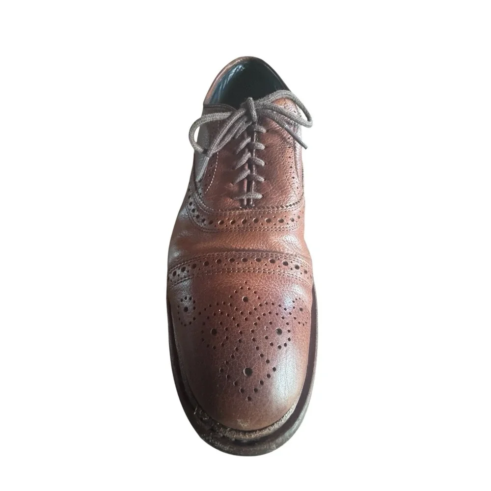 Allen Edmonds Strandmok Brown Leather Cap Toe Oxford Dress Shoe Men's 9.5 Brogue
